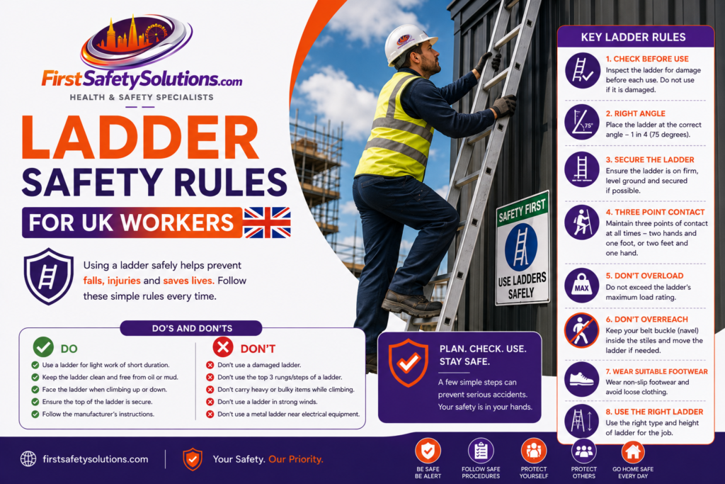 ladder safety rules for UK workers