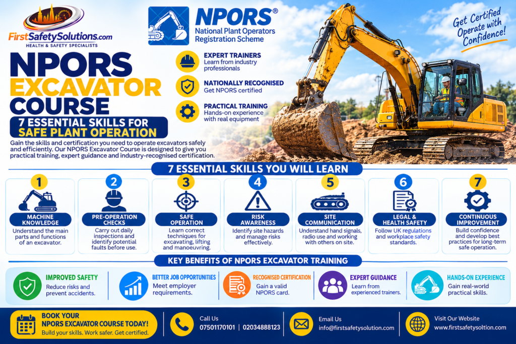 NPORS Excavator Course training for safe excavator operation on construction sites