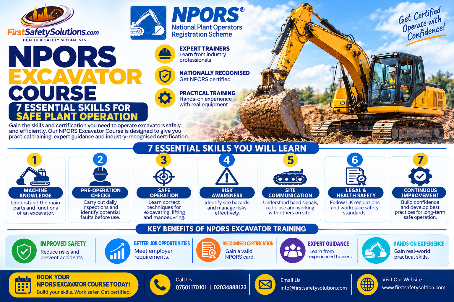 NPORS Excavator Course training for safe excavator operation on construction sites
